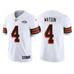 Youth Cleveland Browns 4 Deshaun Watson White 1946 Collection Vapor Untouchable Limited Stitched Jersey