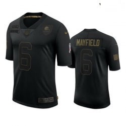 Youth Cleveland Browns 6 Baker Mayfield Black 2020 Black Salute To Service Jersey