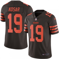 Youth Nike Browns #19 Bernie Kosar Brown Stitched NFL Limited Rush Jersey
