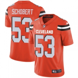Youth Nike Browns #53 Joe Schobert Orange Alternate Stitched NFL Vapor Untouchable Limited Jersey