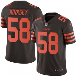 Youth Nike Browns #58 Christian Kirksey Brown Stitched NFL Limited Rush Jersey