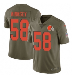 Youth Nike Browns #58 Christian Kirksey Olive Stitched NFL Limited 2017 Salute to Service Jersey