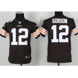 Youth Nike Cleveland Browns 12 Josh Gordon Brown NFL Jerseys