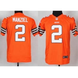 Youth Nike Cleveland Browns #2 Johnny Manziel Orange NFL Jerseys