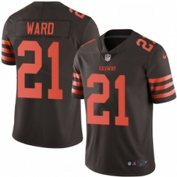 Youth Nike Cleveland Browns 21 Denzel Ward Limited Brown Rush Vapor Untouchable NFL Jersey