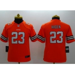Youth Nike Cleveland Browns #23 Joe Haden Orange Alternate Stitched NFL Limited Jersey