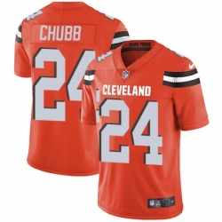 Youth Nike Cleveland Browns 24 Nick Chubb Orange Alternate Vapor Untouchable Limited Player NFL Jersey