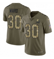 Youth Nike Cleveland Browns 30 Denzel Ward Limited OliveCamo 2017 Salute to Service NFL Jersey