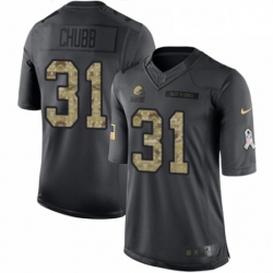 Youth Nike Cleveland Browns 31 Nick Chubb Limited Black 2016 Salute to Service NFL Jersey