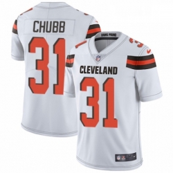 Youth Nike Cleveland Browns 31 Nick Chubb White Vapor Untouchable Limited Player NFL Jersey