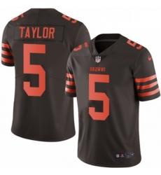 Youth Nike Cleveland Browns 5 Tyrod Taylor Limited Brown Rush Vapor Untouchable NFL Jersey