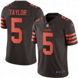 Youth Nike Cleveland Browns 5 Tyrod Taylor Limited Brown Rush Vapor Untouchable NFL Jersey