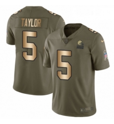 Youth Nike Cleveland Browns 5 Tyrod Taylor Limited OliveGold 2017 Salute to Service NFL Jersey