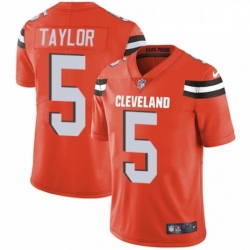 Youth Nike Cleveland Browns 5 Tyrod Taylor Orange Alternate Vapor Untouchable Elite Player NFL Jersey