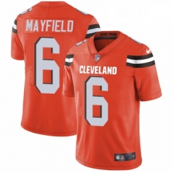 Youth Nike Cleveland Browns 6 Baker Mayfield Orange Alternate Vapor Untouchable Limited Player NFL Jersey