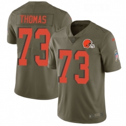 Youth Nike Cleveland Browns 73 Joe Thomas Limited Olive 2017 Salute to Service NFL Jersey