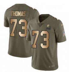 Youth Nike Cleveland Browns 73 Joe Thomas Limited OliveGold 2017 Salute to Service NFL Jersey