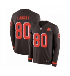 Youth Nike Cleveland Browns 80 Jarvis Landry Limited Brown Therma Long Sleeve NFL Jersey
