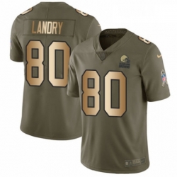 Youth Nike Cleveland Browns 80 Jarvis Landry Limited OliveGold 2017 Salute to Service NFL Jersey