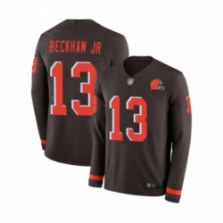 Youth Odell Beckham Jr Limited Brown Nike Jersey NFL Cleveland Browns 13 Therma Long Sleeve
