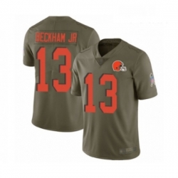 Youth Odell Beckham Jr Limited Olive Nike Jersey NFL Cleveland Browns 13 2017 Salute to Service