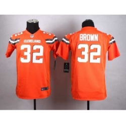 nike youth nfl jerseys cleveland browns 32 brown orange[nike][new style]