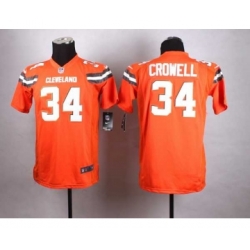 nike youth nfl jerseys cleveland browns 34 crowell orange[nike][new style]