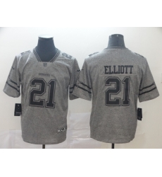 Cowboys 21 Ezekiel Elliott Gray Gridiron Gray Vapor Untouchable Limited Jersey
