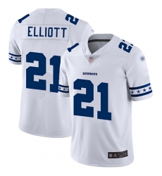 Cowboys 21 Ezekiel Elliott White Mens Stitched Football Limited Team Logo Fashion Jersey