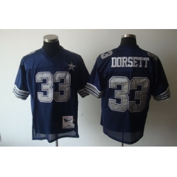 Dallas Cowboys 33 Tony Dorsett 1984 Blue M&N Throwback Jerseys