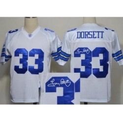 Dallas Cowboys 33 Tony Dorsett White Throwback M&N Signed NFL Jerseys