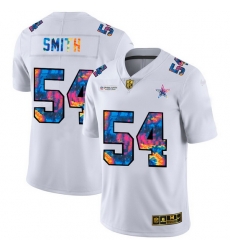 Dallas Cowboys 54 Jaylon Smith Men White Nike Multi Color 2020 NFL Crucial Catch Limited NFL Jersey