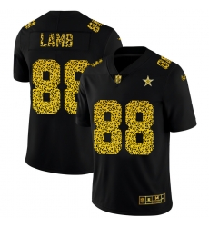 Dallas Cowboys 88 CeeDee Lamb Men Nike Leopard Print Fashion Vapor Limited NFL Jersey Black