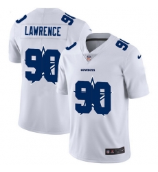 Dallas Cowboys 90 Demarcus Lawrence White Men Nike Team Logo Dual Overlap Limited NFL Jersey