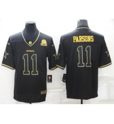 Men Dallas Cowboys 11 Micah Parsons Black Golden Edition Limited Stitched Jersey