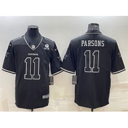 Men Dallas Cowboys 11 Micah Parsons Black With 1960 Patch Limited Stitched Football Jersey