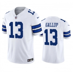 Men Dallas Cowboys 13 Michael Gallup White 2023 F U S E  Vapor Limited Stitched Football Jersey
