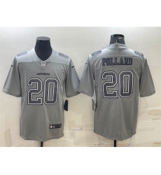 Men Dallas Cowboys 20 Tony Pollard Grey Atmosphere Fashion Stitched Jersey