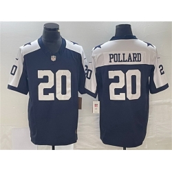 Men Dallas Cowboys 20 Tony Pollard Navy 2023 F U S E Thanksgiving Limited Stitched Football Jersey