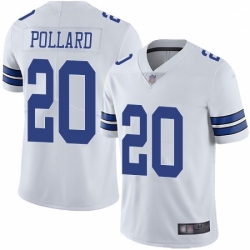 Men Dallas Cowboys 20 Tony Pollard White Stitched Football Vapor Untouchable Limited Jersey