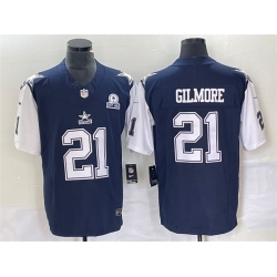 Men Dallas Cowboys 21 Stephon Gilmore Navy 2023 F U S E  With 1960 Patch Vapor Limited Stitched Football Jersey