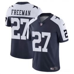 Men Dallas Cowboys 27 Royce Freeman Navy White Thnaksgiving Vapor Untouchable Limited Stitched Football Jersey