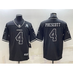 Men Dallas Cowboys 4 Dak Prescott Black With 1960 Patch Limited Stitched Football Jersey