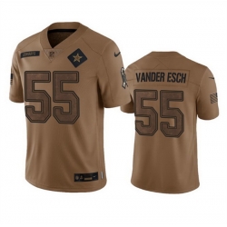 Men Dallas Cowboys 55 Leighton Vander Esch 2023 Brown Salute To Service Limited Stitched Football Jersey