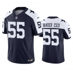 Men Dallas Cowboys 55 Leighton Vander Esch Navy 2023 F U S E  Vapor Limited Stitched Football Jersey
