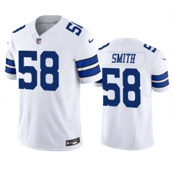 Men Dallas Cowboys 58 Mazi Smith White 2023 F U S E  Vapor Limited Stitched Football Jersey