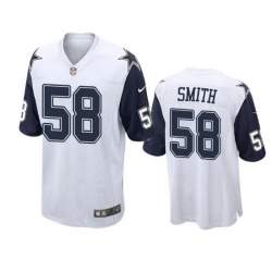 Men Dallas Cowboys 58 Mazi Smith White Thanksgiving Stitched Football Jersey
