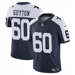 Men Dallas Cowboys 60 Tyler Guyton Navy White 2024 Draft Vapor Untouchable Thanksgiving Limited Stitched Football Jersey