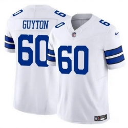 Men Dallas Cowboys 60 Tyler Guyton White 2024 F U S E Draft Vapor Untouchable Limited Stitched Football Jersey
