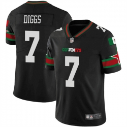 Men Dallas Cowboys 7 Trevon Diggs Black Mexico Vapor Limited Stitched Football Jersey